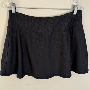 Kyodan Jet Black Performance mini Skort flowing hem back zip pocket stretch LG